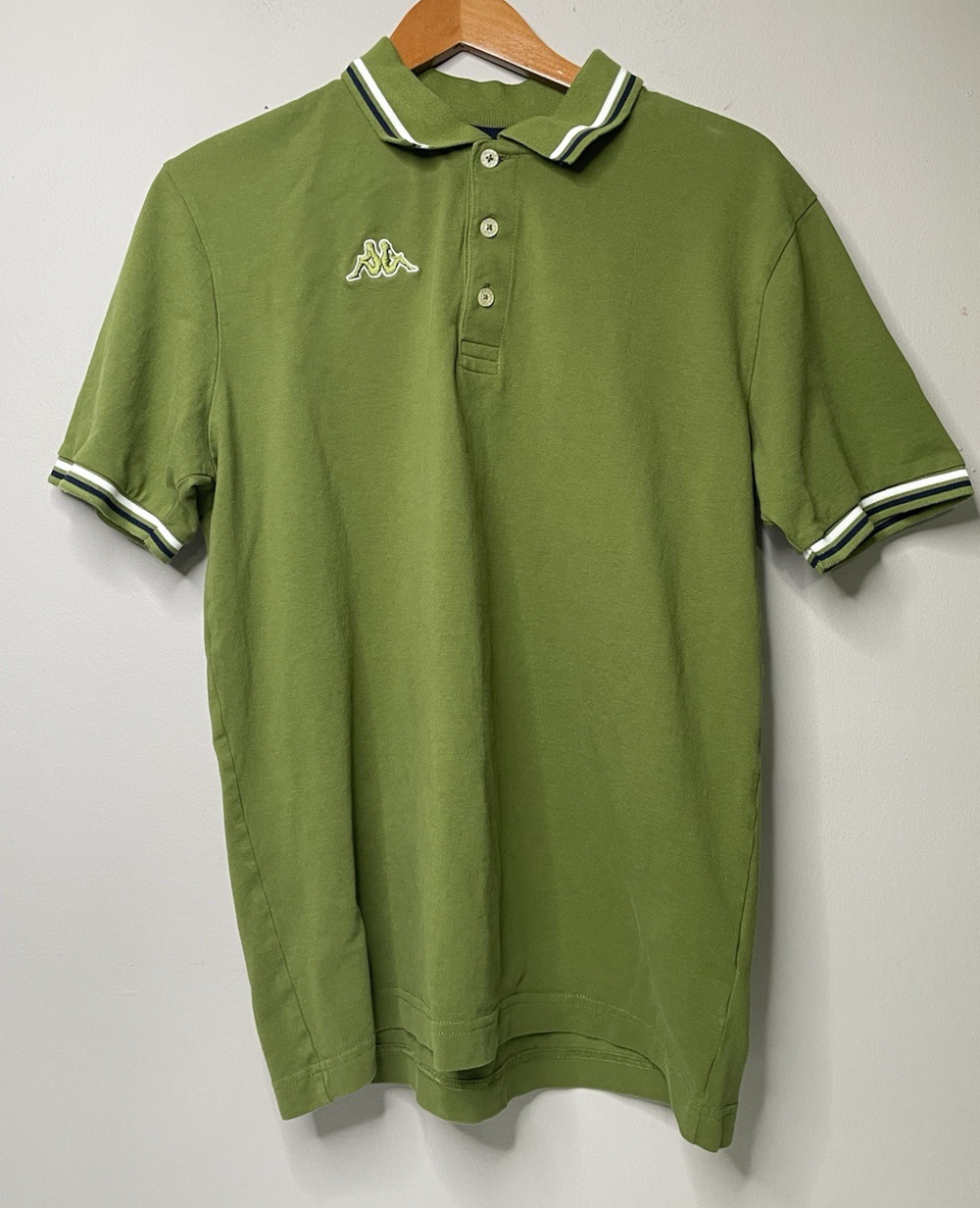 Kappa Polo Shirt Men’s XL Green Short Sleeve Cotton Logo Casual Golf Preppy